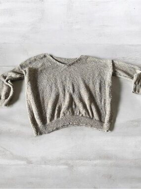 Classic V-Neck Women’s Sweater in Light Gray